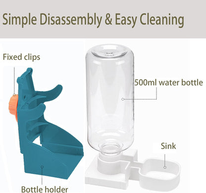 No Mess Bird Feeder Water Dispenser Set, Automatic Parrot Feeder for Cage Transparent Acrylic Food Container Drinker Cage Accessories Parakeet Cockatiel Lovebird Finch