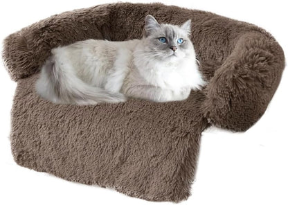 Calming Dogs/Cats Bed Mats, Dog Pad Washable Removable Couch Cover, Plush Long Fur Mat for Pets, Waterproof Lining, Perfect for Small, Medium and Large Dogs and Cats (Desert Brown, 31"x23")