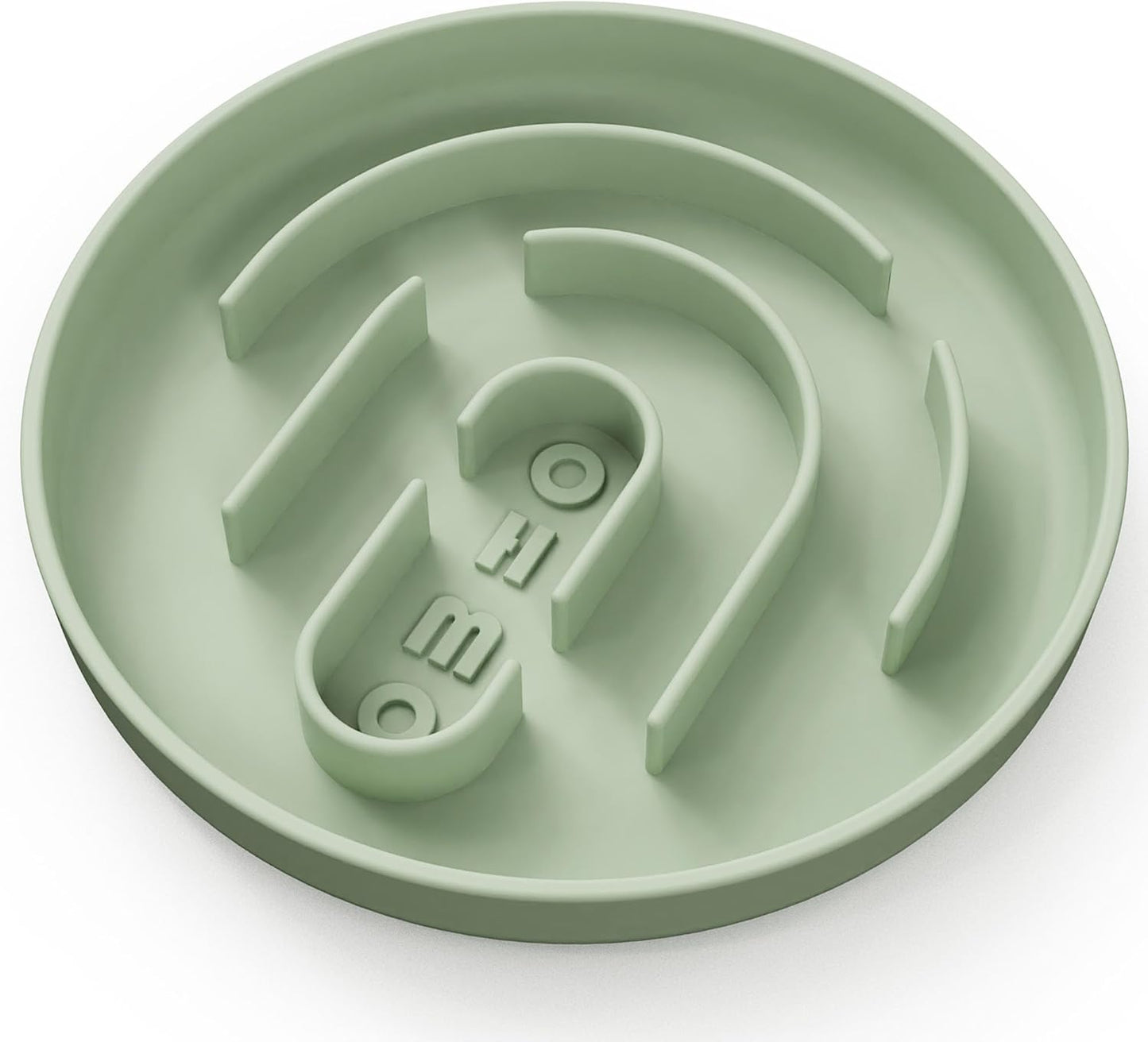 OHMO Slow Feeder Cat Bowl, Silicone Anti-Choking Dog & Pet Bowl, No Suction Cup, Slows Down Eating for Small Pets (S-Infinite, Sage Green)