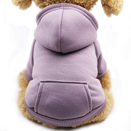 Jecikelon Winter Dog Hoodie Sweatshirts with Pockets Warm Dog Clothes for Small Dogs Chihuahua Coat Clothing Puppy Cat Custume (Purple, Small)
