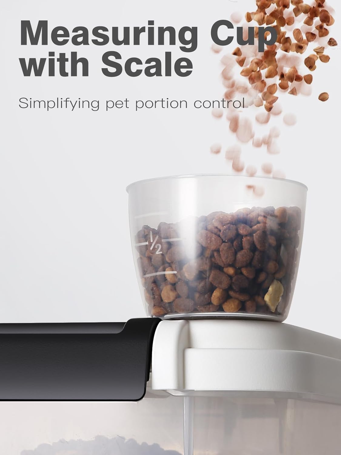 LivLab Mker Airtight Dog Food Storage Container 20 lbs, Pet Food Storage Bin with Lid 4 lbs & 6 lbs & 10 lbs, 3 Pack, Cat Treat Container, Stackable, 3 Measuring Cup, Save Space,White