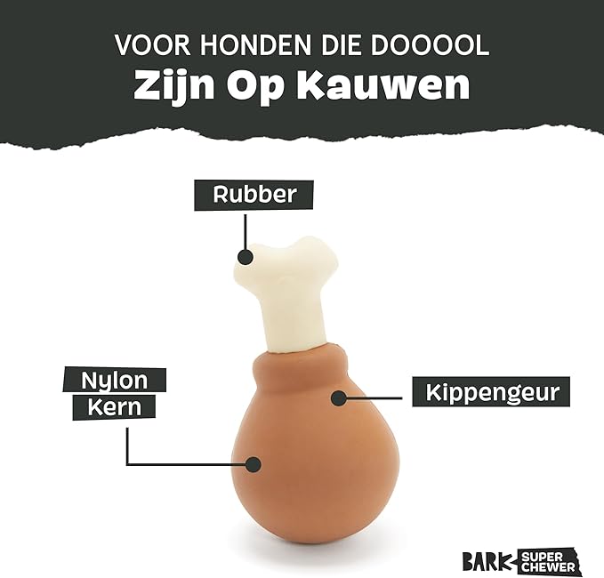 Barkbox Super Chewer Tough Dog Chew Toys for Aggressive Chewers, Dental Stimulating (Turkey - Large)