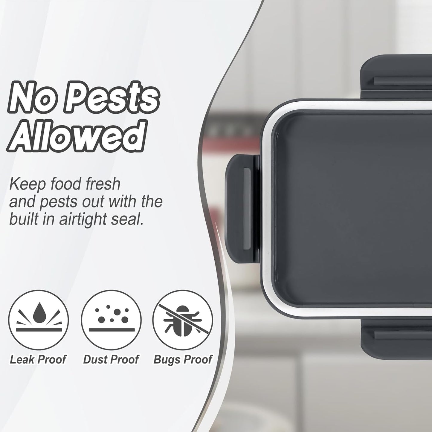 Cat Dog Food Storage Container,Pet food Container with Locking Lids Food Storage bin PBA-Free,For Pet food,Rice,cereals Storag (Dark Gray + Dark Green (5L-2Pack))