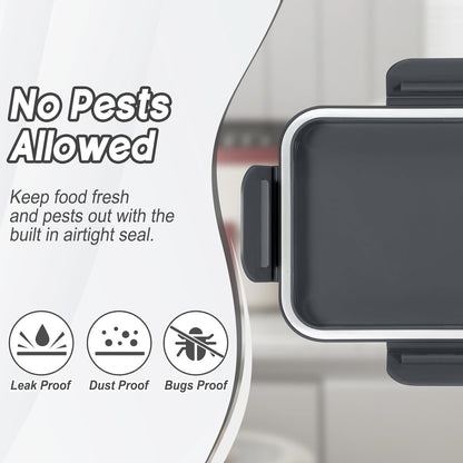 Cat Dog Food Storage Container,Pet food Container with Locking Lids Food Storage bin PBA-Free,For Pet food,Rice,cereals Storag (Dark Gray + Dark Green (5L-2Pack))