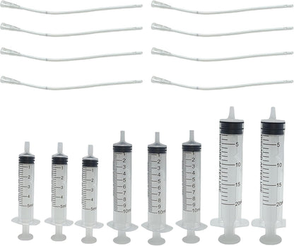 8Pcs Pet Bird Parrot Milk Feeding Syringe Set, Bird Hand Feeding Syringe with Soft Feeding Tubes for Feeding Pets(5ml+10ml+20ml)
