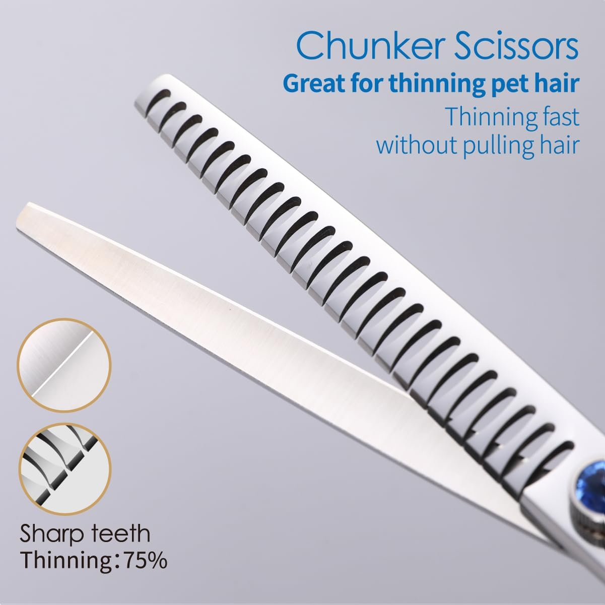 Left Handed Dog Grooming Scissors Kit 7 in Professional Curved Thinning Straight Shears 3pcs Set for Grooming Dogs Cat Pet Japanese 440C Stainless Steel(7.0'' Kit, 4Pcs)