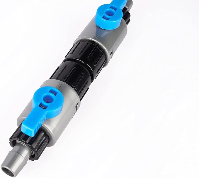 LANDEN Double Tab Connector for Aquarium, Canister Filter Hose Connector, Fish Tank Water Flow Control, Quick Release Valve,