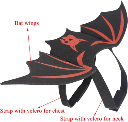 Pet Cat Bat Wings for Halloween Party Decoration, Dog Cosplay Bat Costume,Puppy and Cat Dress Up Accessories (Red Ghost, Small)