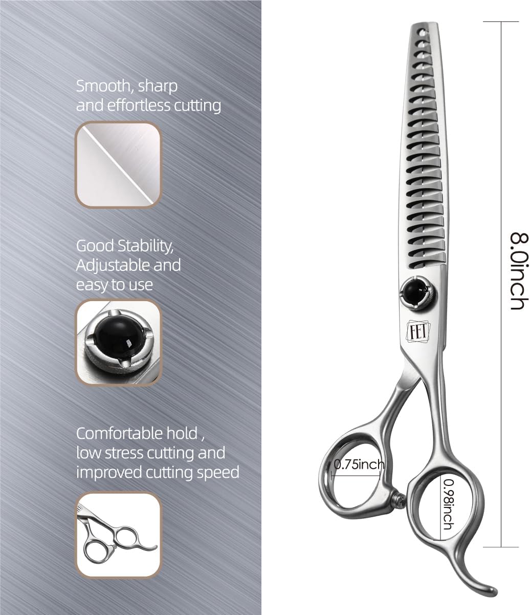 Dog Grooming Scissors: 7 inch Pet Chunker Shears Made Of Japanese 9CR Advanced Stainless Steel Professional Grooming Scissors for Dogs Cats and Other Pets