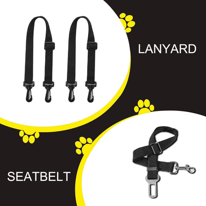 Femuar Dog Car Seat Cover, Waterproof Nonslip Pet Seat Cover for Back Seat with Storage Pockets Mesh Visual Window, Scratch Proof Pet Dog Seat Cover Hammock for Cars Trucks and SUVs, XL-Black