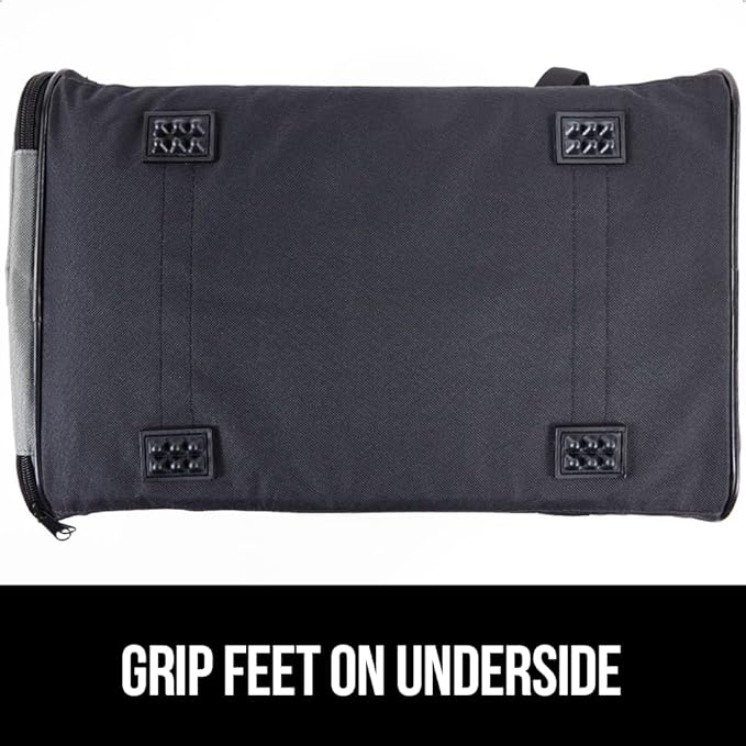 GORILLA GRIP Cat Carrier Travel Bag Up to 15 Lbs, Soft Collapsible Small Dog Carriers, Top and Side Entry Breathable Mesh, Grip Feet on Underside, Cozy Washable Waterproof Pad, Portable Kennel, Gray