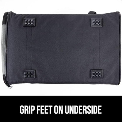 GORILLA GRIP Cat Carrier Travel Bag Up to 15 Lbs, Soft Collapsible Small Dog Carriers, Top and Side Entry Breathable Mesh, Grip Feet on Underside, Cozy Washable Waterproof Pad, Portable Kennel, Gray