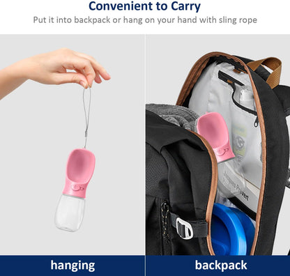 WePet Portable Dog Water Bottle, 12 OZ, Leak Proof Puppy Water Dispenser with Drinking Feeder for Pets Outdoor Walking, Hiking, Travel, Food Grade Plastic