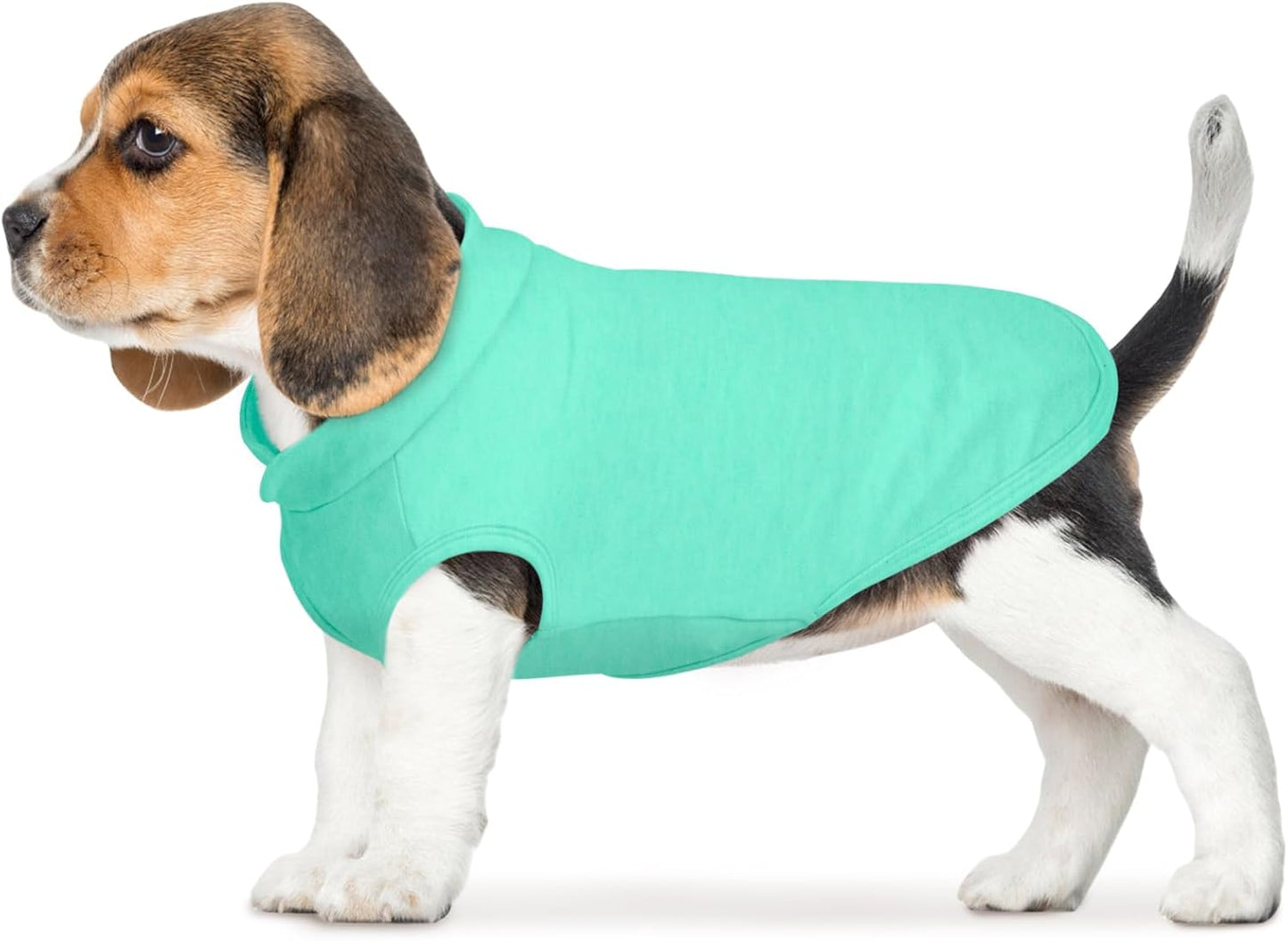 FUAMEY Dog Fleece Vest for Small Dogs,Warm Stretchy Dog Sweatshirts Pullover with Leash Hole Dogs Sweater Soft Pet Turtleneck Cozy Pet Vest Lightweight Sleeveless Cyan XS