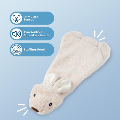 Best Pet Supplies Squeaky Dog Toys with Soft Durable Fabric for Small, Medium and Large Pets Interactive Toy for Indoor Play, Supports Active Biting and Play - Hare, Medium