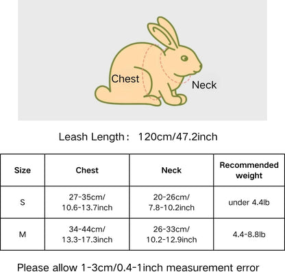 Rabbit Harness and Leash Set Adjustable Bunny Harness Leash Ferret Harness Guinea Pig Harness Ferret Leash for Small Pets Walking Outdoor (Medium,Blue)