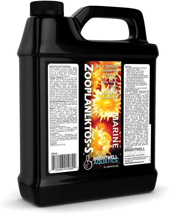 Brightwell Aquatics ZooPlanktos S - Liquid Zooplankton Food Supplement for Marine and Reef Aquariums
