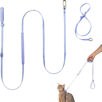 Cat Harness and Leash Set, Lightweight Escape Proof Cat Harness Leash with Padded Handle, Adjustable Cat Leash and Harness for Kitten Small Large Cats Walking Training (Blurple, M)