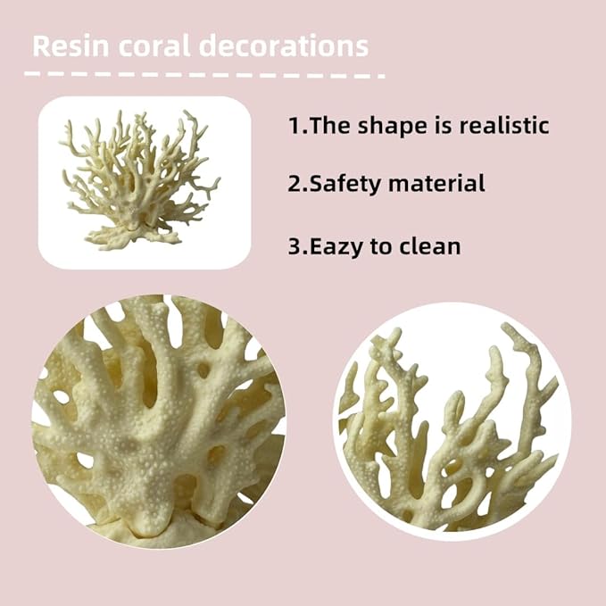 Fish Tank Decorations,Aquarium Corals Decoration, Aquarium Ornaments, Fish Tank Coral, Aquarium Corals Decoration, Fish Decorations for Aquarium (Yellow, Medium)