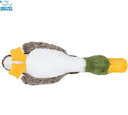 Best Pet Supplies Interactive Squeaky Dog Chew Toy, Ideal Dog Toys for Chewers, Small, Medium & Large Dogs, and Fetch Lovers - Mallard Duck (Brown), Large
