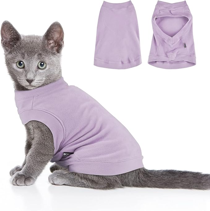 Soft Fleece Dog & Cat Sweatshirt - Warm Pullover for Small to Medium Pets - Stretchy Hoodie, Comfortable Winter Clothes