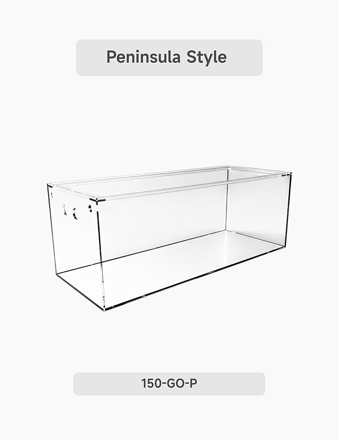 150-GO-P Gallon Starfire Aquariums with Center Overflow 60x24x24 H 12mm Shadow Overflow Peninsula