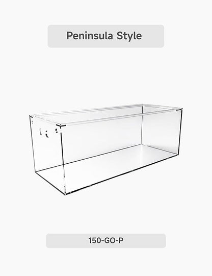 150-GO-P Gallon Starfire Aquariums with Center Overflow 60x24x24 H 12mm Shadow Overflow Peninsula