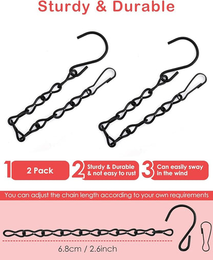 PACETAP Hummingbird Swings and Perches Metal Frame 4 Pack, Wild Bird Swing Outdoor Bird Perch with Wooden Dowel and Hanging Chain for Hanging Indoor, Outdoor, Trunk, Lawn, Patio, Garden (Black)