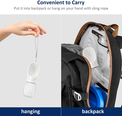 WePet Portable Dog Water Bottle, 12 OZ, Leak Proof Puppy Water Dispenser with Drinking Feeder for Pets Outdoor Walking, Hiking, Travel, Food Grade Plastic