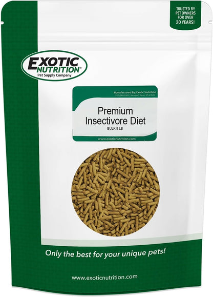 Premium Insectivore Diet (8 lb.) - Healthy Nutritious Chicken Based High Protein Pellet Diet - for Sugar Gliders, Hedgehogs, Opossums, Skunks & Other Insectivores