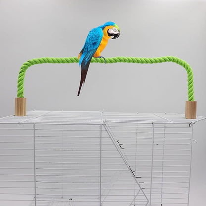 2 Pack Bird Hemp Rope Perch Swing, Bird Cage Stand Pole Accessories, Paw Grinding Standing Climbing Perch for Parrot, Parakeet, Budgies, Lovebirds (31.49 inches/80 cm)