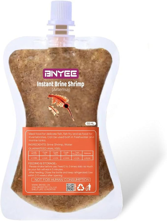 Instant Fish Food - Non-Living Adult Brine Shrimp for Fry/Larvae, Small Fish, Corals, Jellyfish, Seahorses & Invertebrates