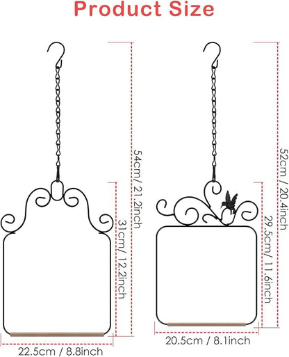 PACETAP Hummingbird Swings and Perches Metal Frame 4 Pack, Wild Bird Swing Outdoor Bird Perch with Wooden Dowel and Hanging Chain for Hanging Indoor, Outdoor, Trunk, Lawn, Patio, Garden (Black)