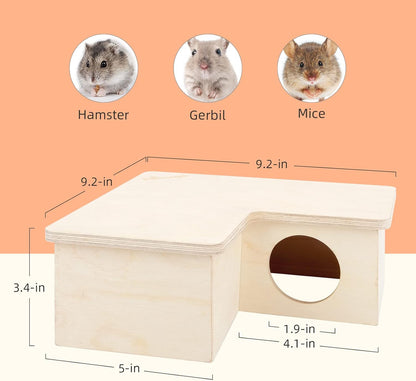 Niteangel Multi-Chamber Hamster House Maze: - Multi-Room Hideouts & Tunnel Exploring Toys for Hamster Gerbils Mice Lemmings (3-Room Small)