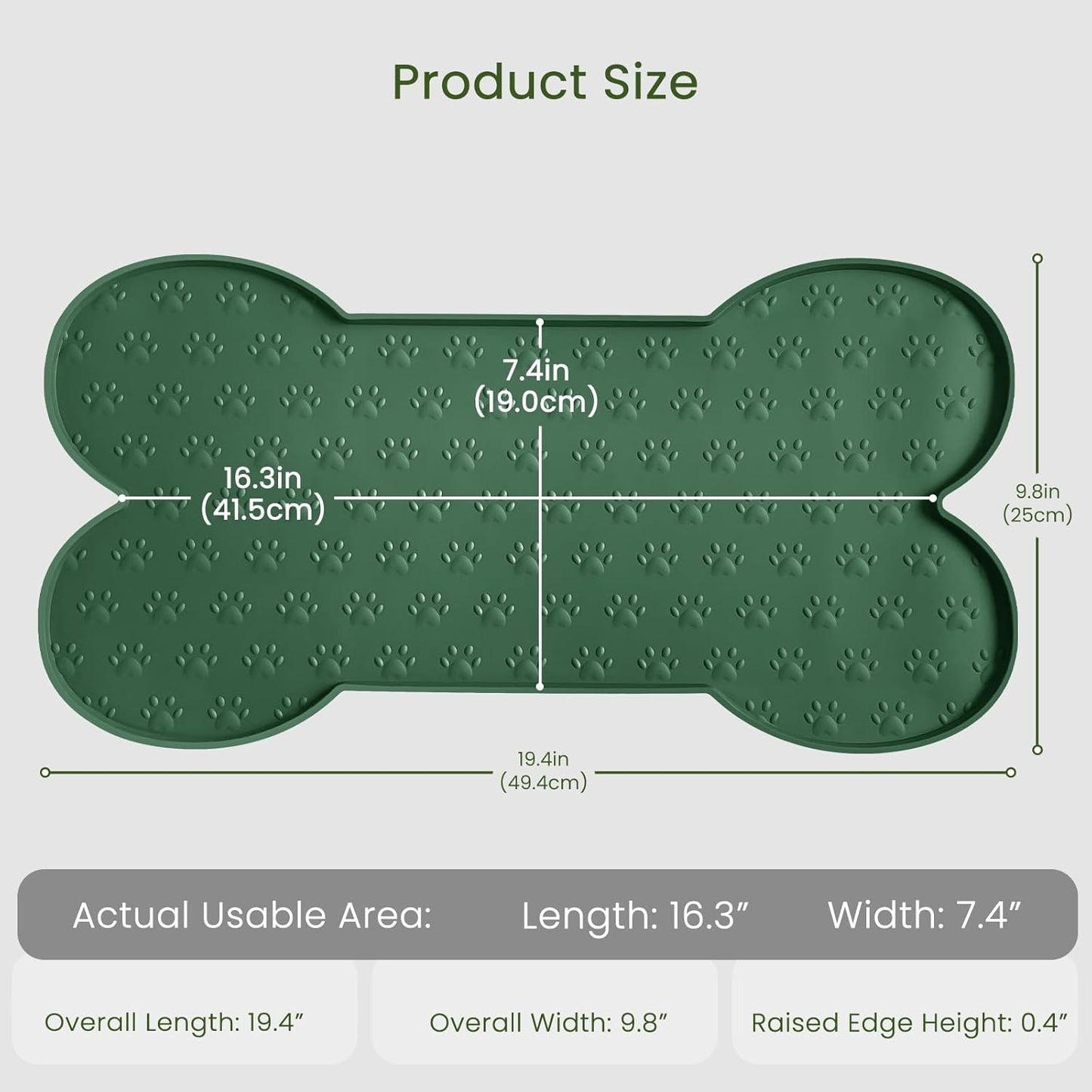 Dog Food Mat Anti-Slip Silicone Dog Bowl Mat Thicker Pet Placemat Waterproof Cat Feeder Pad with Raised Edge Puppy Kitten Feeding Mats Suitable Small Medium-Sized Dogs Cats Eating Tray