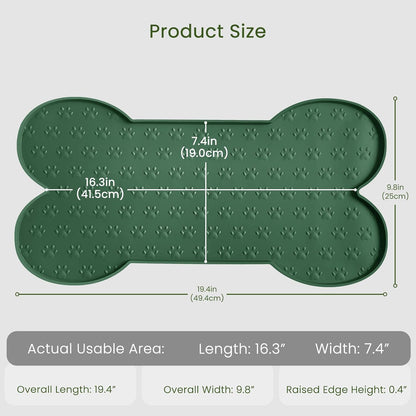 Dog Food Mat Anti-Slip Silicone Dog Bowl Mat Thicker Pet Placemat Waterproof Cat Feeder Pad with Raised Edge Puppy Kitten Feeding Mats Suitable Small Medium-Sized Dogs Cats Eating Tray