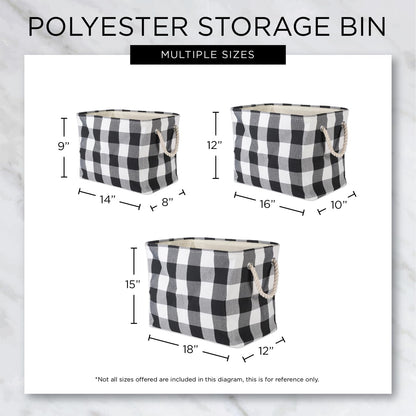 Bone Dry Pet Storage Collection Striped Paw Patch Bin, Black, Large Rectangle