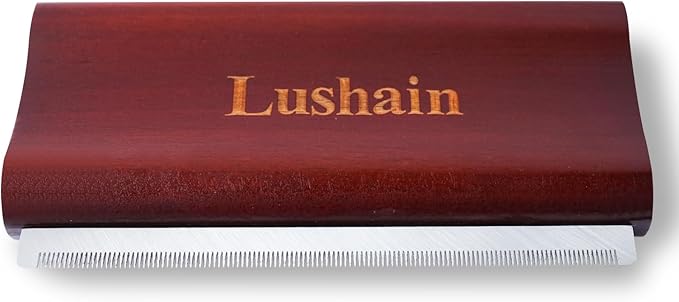 Deshedding Brush for Dogs & Cats | Professional Pet Grooming Tool | Removes Loose Fur, Dirt & Hair | Small, Medium & Large Pets |Ergonomic Wooden Handle| 5 Inches (Brown, 5 inch)