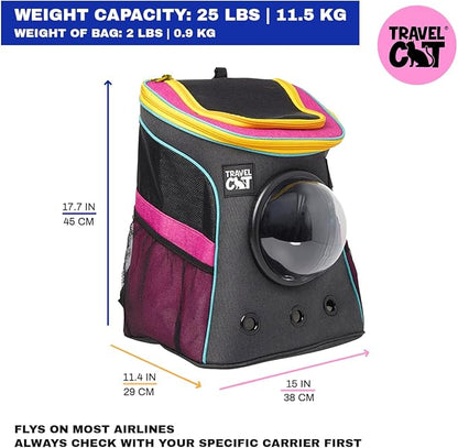 Fat Cat Backpack Carrier - Airline Approved Cat Carrier with Space Capsule Bubble for for Small Cats, Kitten - Premium Stray Cat Carrier Backpack for Outdoor, Travel, Hiking, Pet Supplies