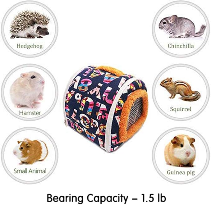 KAMEIOU Soft Small Animal Pet Chinchilla Hamter Small Guinea Pig Hedgehog Carrier Bag with Portable Handle and Detachable Shoulder Strap 8 x 8 Inches Warm Small Pet Carrier Pounch Bag
