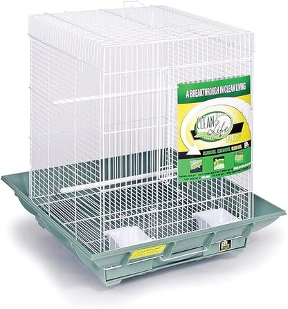Mountain Majesty Clean Life Bird Cage with Spacious Interior, Durable Build, Easy-to-Clean Features, and Secure Design for Birds' Comfort Green