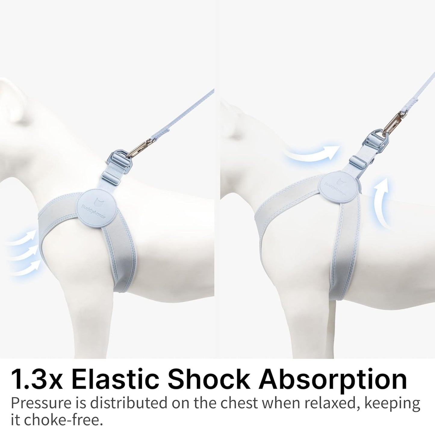 Ultra Comfortable Dog Harness Adjustable Soft Dog Vest, Alloy Buckle Closure Lightweight Stretchy Puppy Harness Step in for Small Sized Dogs Walking Training (Sierra Blue, XL 21.7-23.6")