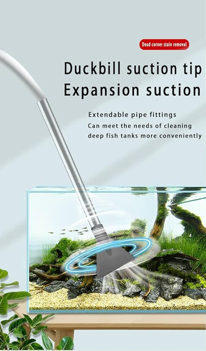 Aquarium Siphon Pump Gravel Cleaner Adjustable Powerful Fish Tank Vacuum Gravel Cleaning Kit for Aquarium Water Changer, Sand Cleaner, Dirt Removal (66.9in)
