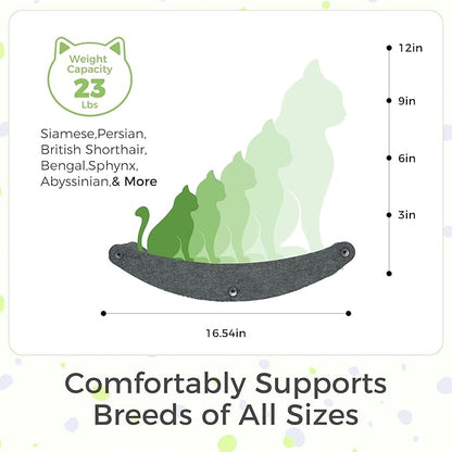 Cat Wall Shelves Stable Wall-Mounted Cats Shelves and Perches - 3-in-1 Cat Playground Furniture Set for Climbing Resting - Suitable for Small to Large Indoor Cats (Black)