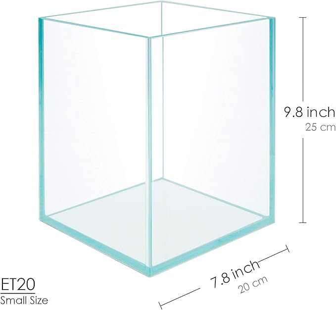 Nano Tall Rimless Frameless Extra Clear Glass Aquarium, Low Iron Glass Tank, 5mm Glass, White Leveling Mat Included, w/Lids Options