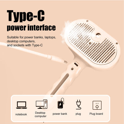 3-in-1 Pet Steam Brush, Grooming Comb with Water Tank for Cats and Dogs, Long and Short Hair (Pink)