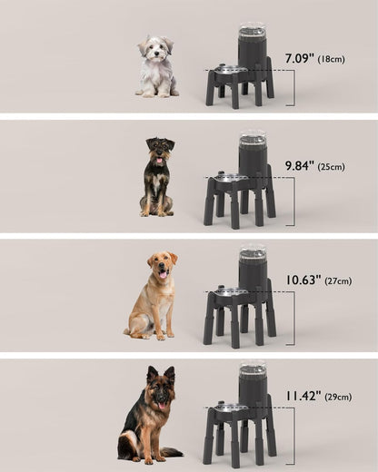 CZPET Dog Water Dispenser Stand, Holder for Pet Automatic Feeders, Width and Height Adjustable Elevated Stand for Pet Feerders, Suitable for Large Dogs [Stand Only]