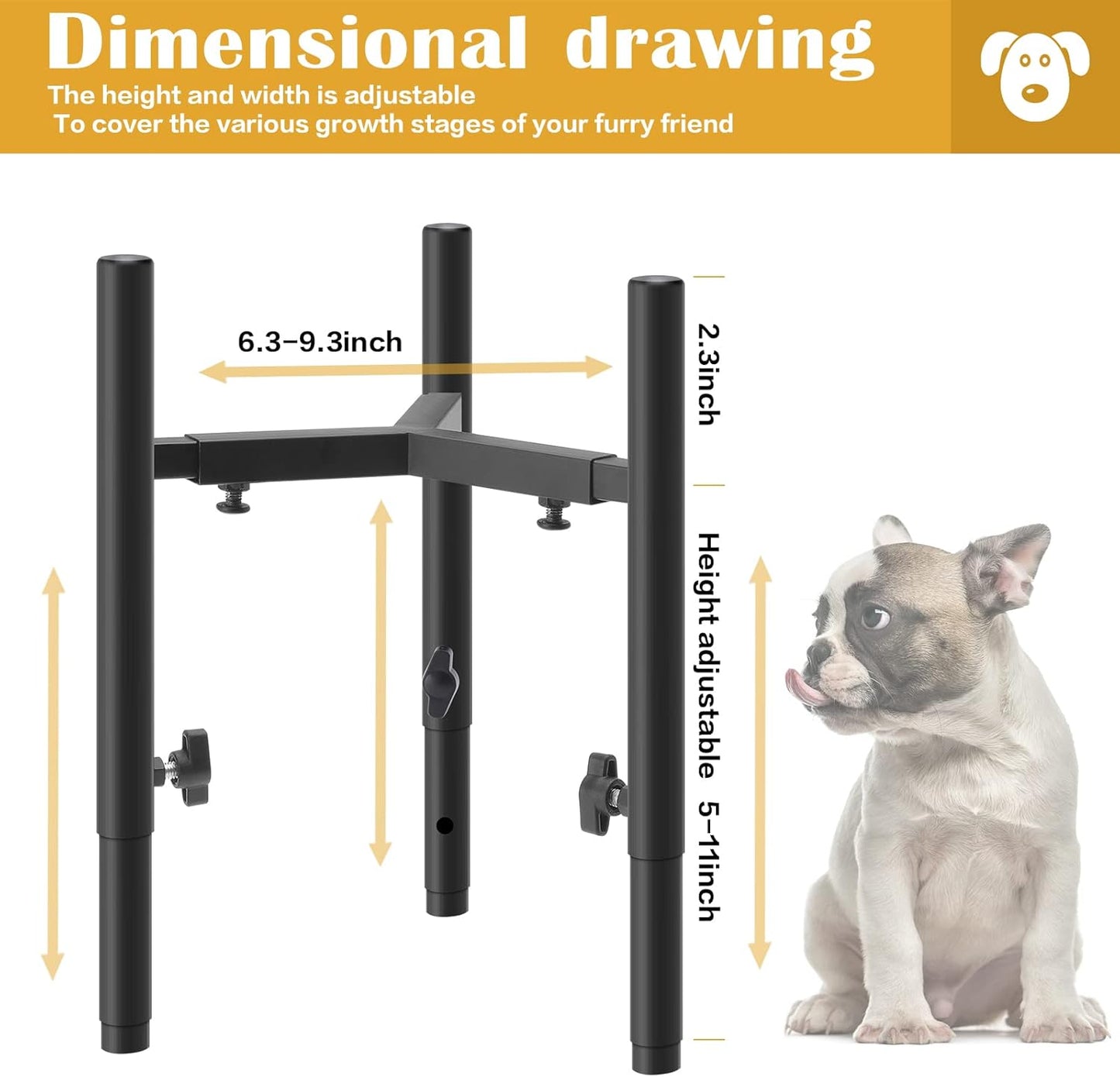 CSD Elevated Dog Bowl Stand - Durable, Adjustable, User-friendly, Stability & Floor Protection, Adaptive Feeding Solution