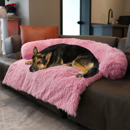 Tinaco Luxurious Calming Dogs/Cats Bed Mats, Dog Pad Washable Removable Couch Cover, Plush Long Fur Mat for Pets, Waterproof Lining, Perfect for Small, Medium and Large Dogs and Cats (Pink, 45"x37")