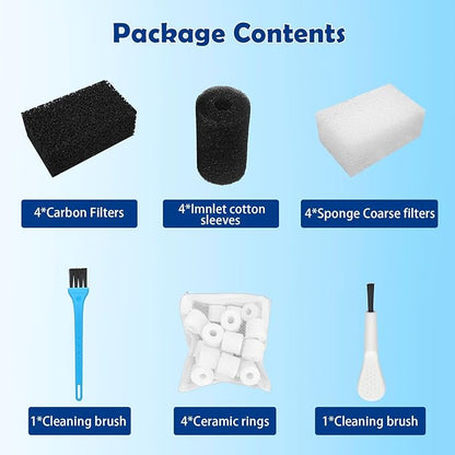 Aquarium Filter Media Replacement for AquaClear 30 Power Filter,Three-Stage Filtration Tank Filter Maintenance Kit,Fish Tank Filter for 10- to 30-Gallon Aquariums